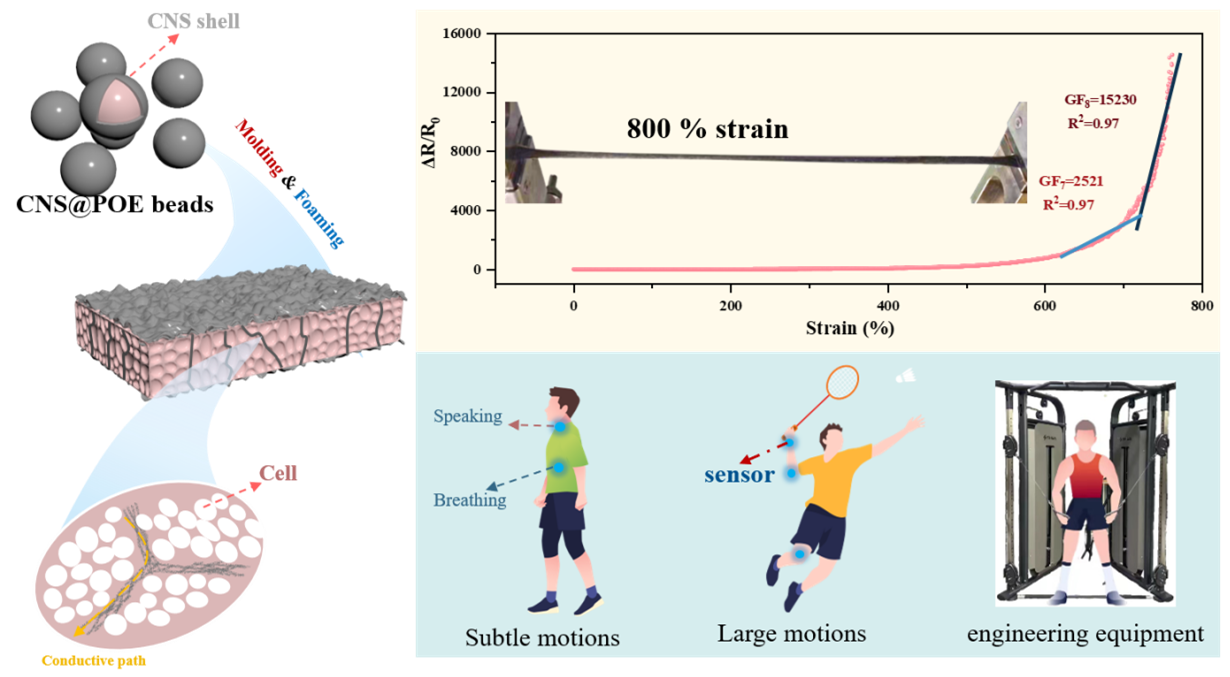 Scientists Develop Highly Stretchable and Sensitive Polymer-Based Foam Sensor with Wide Work Range